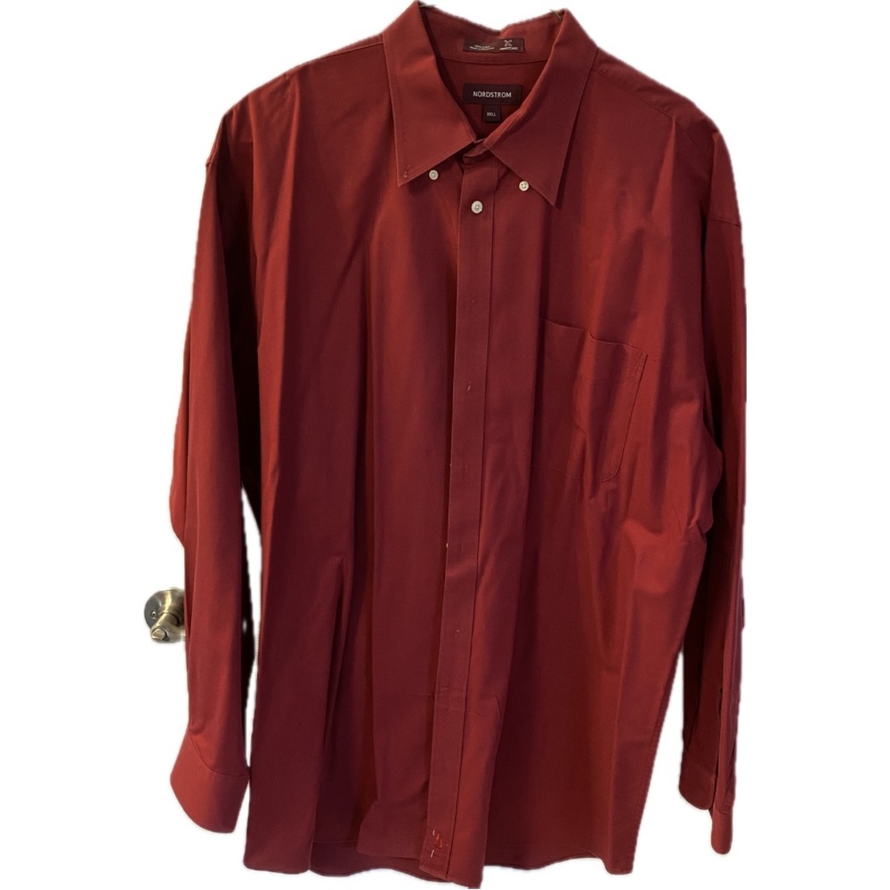 Nordstrom Deep Red Button Down, Xxl, ‘Smartcare’,… - image 1